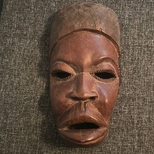 Vintage Hand-Carved Ebony African Mask